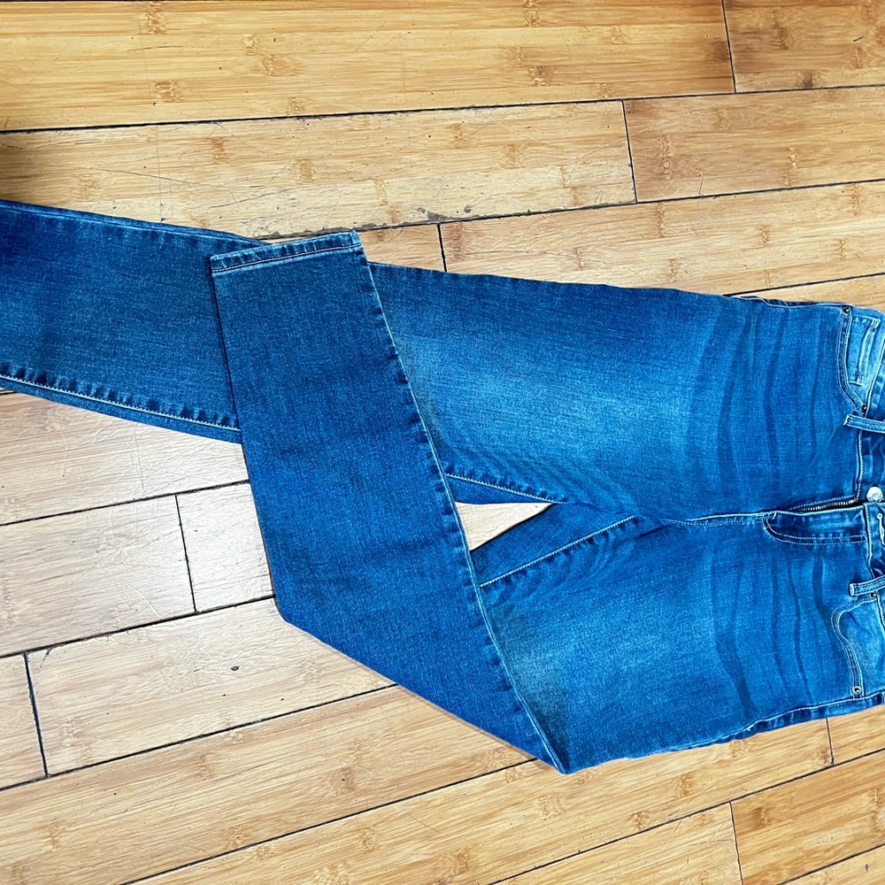 New York & Company Light Blue High-Waist Curvy Skinny Jeans